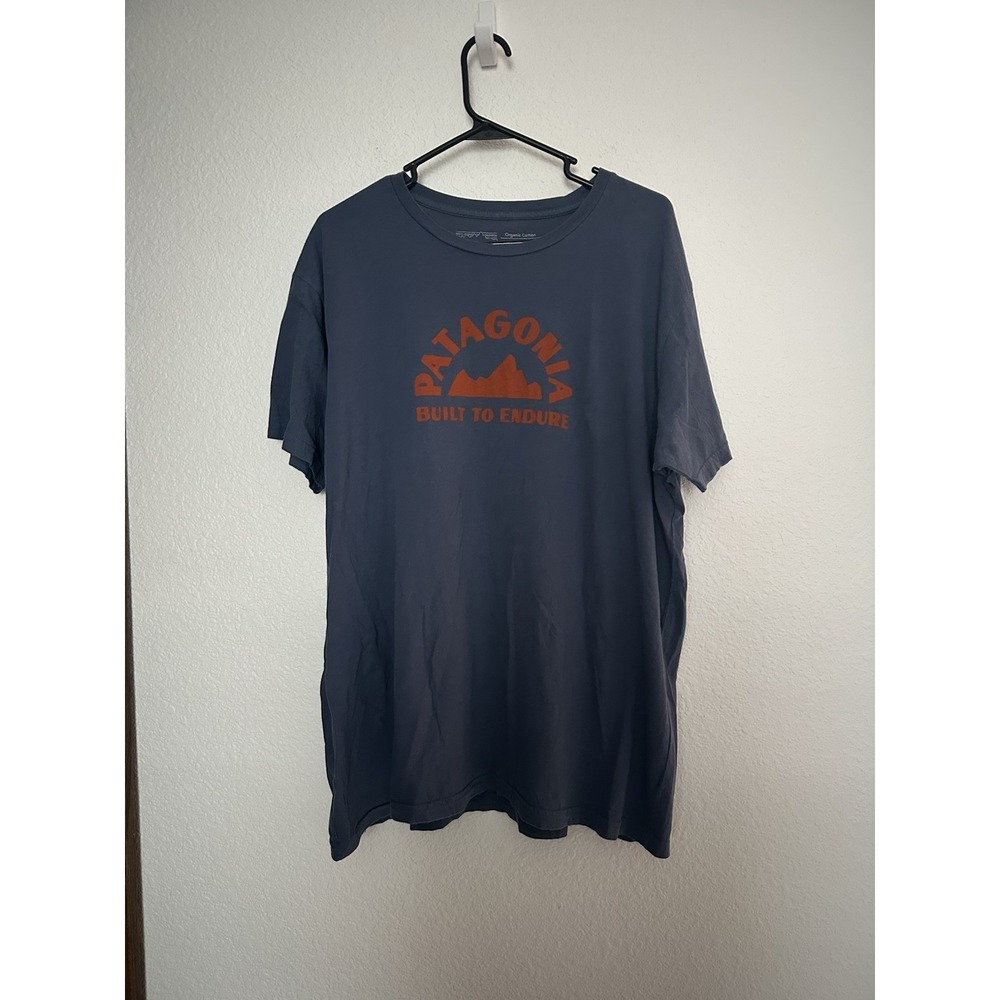 Patagonia Built To Endure‎ Tshirt Blue Outdoors Organic Cotton XXL